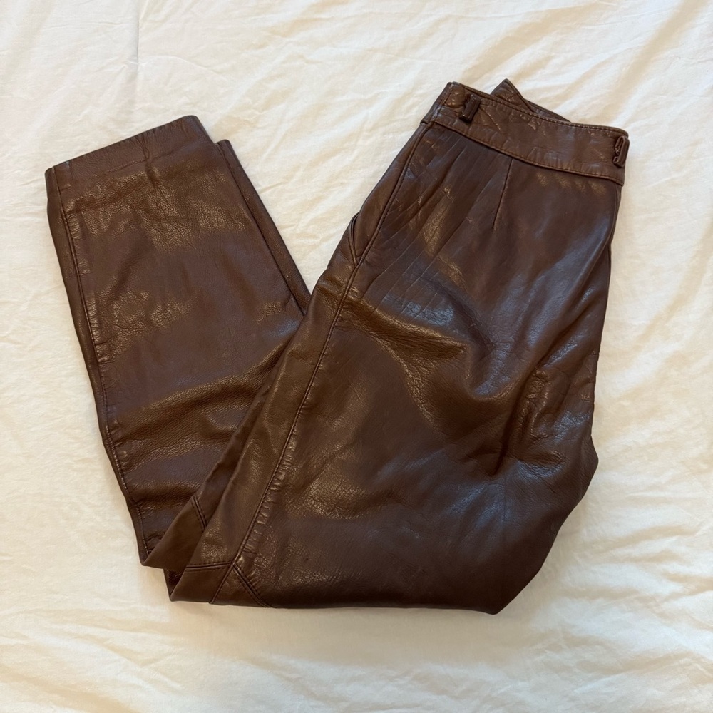 Vintage Brown Leather Pants